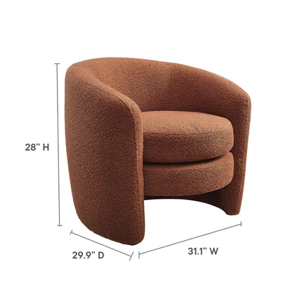 Modway EEI-6666 Affinity Upholstered Boucle Fabric Curved Back Armchair Modway