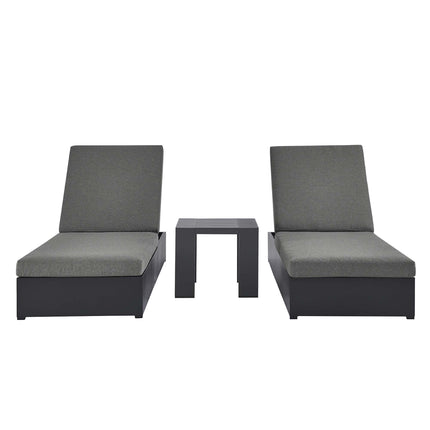 Modway EEI-6673 Tahoe 3-Piece Outdoor Patio Powder-Coated Aluminum Chaise Lounge Set - Plaza Home Decor