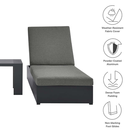 Modway EEI-6673 Tahoe 3-Piece Outdoor Patio Powder-Coated Aluminum Chaise Lounge Set - Plaza Home Decor