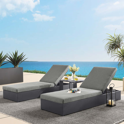 Modway EEI-6673 Tahoe 3-Piece Outdoor Patio Powder-Coated Aluminum Chaise Lounge Set - Plaza Home Decor