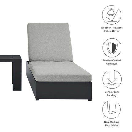 Modway EEI-6673 Tahoe 3-Piece Outdoor Patio Powder-Coated Aluminum Chaise Lounge Set - Plaza Home Decor