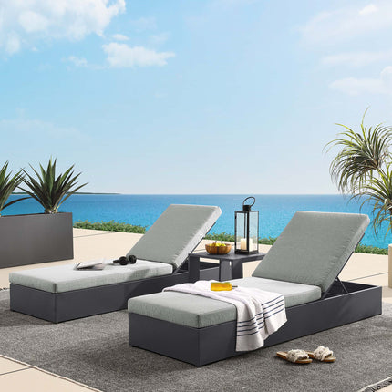 Modway EEI-6673 Tahoe 3-Piece Outdoor Patio Powder-Coated Aluminum Chaise Lounge Set - Plaza Home Decor