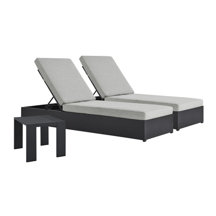 Modway EEI-6673 Tahoe 3-Piece Outdoor Patio Powder-Coated Aluminum Chaise Lounge Set - Plaza Home Decor