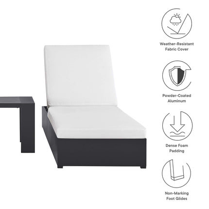 Modway EEI-6673 Tahoe 3-Piece Outdoor Patio Powder-Coated Aluminum Chaise Lounge Set - Plaza Home Decor