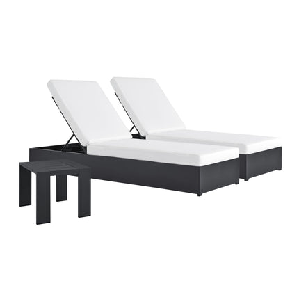 Modway EEI-6673 Tahoe 3-Piece Outdoor Patio Powder-Coated Aluminum Chaise Lounge Set - Plaza Home Decor