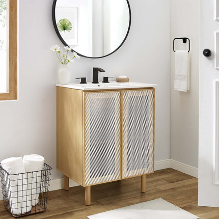 Modway EEI-6677 Calla 24" Perforated Metal Bathroom Vanity Modway