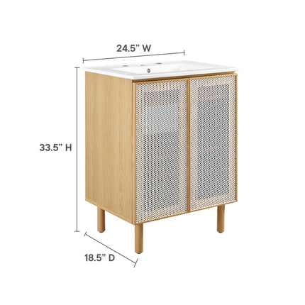 Modway EEI-6677 Calla 24" Perforated Metal Bathroom Vanity Modway