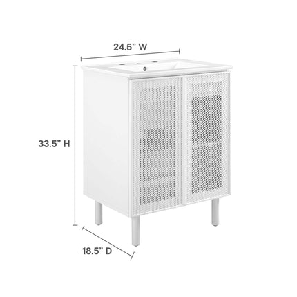 Modway EEI-6677 Calla 24" Perforated Metal Bathroom Vanity Modway