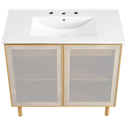 Modway EEI-6678 Calla 36" Perforated Metal Bathroom Vanity Modway