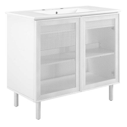 Modway EEI-6678 Calla 36" Perforated Metal Bathroom Vanity Modway