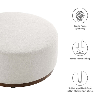 Modway EEI-6682 Tilden Large 38" Round Boucle Upholstered Upholstered Ottoman - Plaza Home Decor