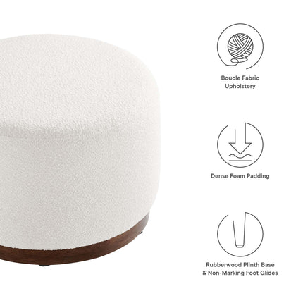 Modway EEI-6683 Tilden Large 23" Round Boucle Upholstered Upholstered Ottoman - Plaza Home Decor