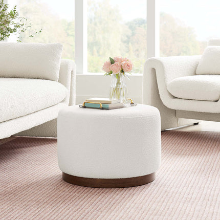 Modway EEI-6683 Tilden Large 23" Round Boucle Upholstered Upholstered Ottoman - Plaza Home Decor