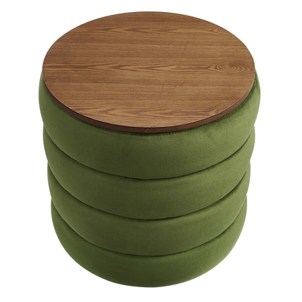 Modway EEI-6684 Mezzo Round Performance Velvet Storage Ottoman Modway