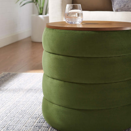 Modway EEI-6684 Mezzo Round Performance Velvet Storage Ottoman Modway