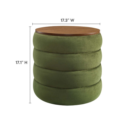 Modway EEI-6684 Mezzo Round Performance Velvet Storage Ottoman Modway