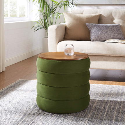 Modway EEI-6684 Mezzo Round Performance Velvet Storage Ottoman Modway