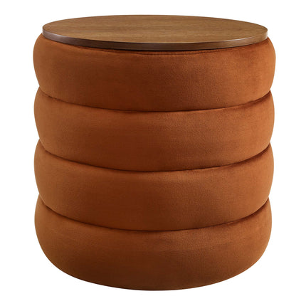 Modway EEI-6684 Mezzo Round Performance Velvet Storage Ottoman Modway