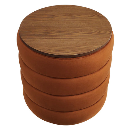 Modway EEI-6684 Mezzo Round Performance Velvet Storage Ottoman Modway