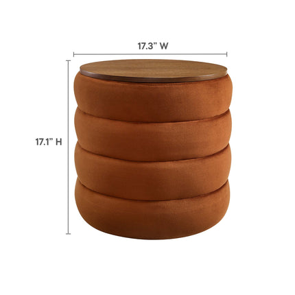 Modway EEI-6684 Mezzo Round Performance Velvet Storage Ottoman Modway