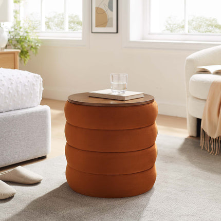 Modway EEI-6684 Mezzo Round Performance Velvet Storage Ottoman Modway