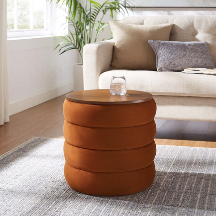 Modway EEI-6684 Mezzo Round Performance Velvet Storage Ottoman Modway
