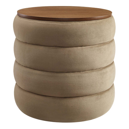 Modway EEI-6684 Mezzo Round Performance Velvet Storage Ottoman Modway