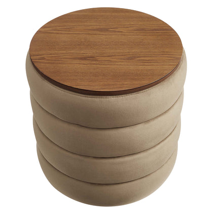 Modway EEI-6684 Mezzo Round Performance Velvet Storage Ottoman Modway