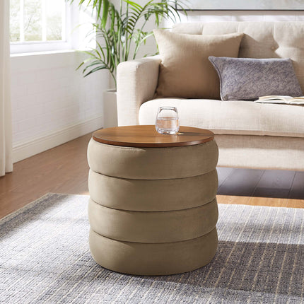Modway EEI-6684 Mezzo Round Performance Velvet Storage Ottoman Modway
