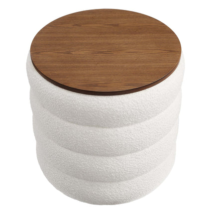 Modway EEI-6685 Mezzo Round Boucle Fabric Storage Ottoman Modway
