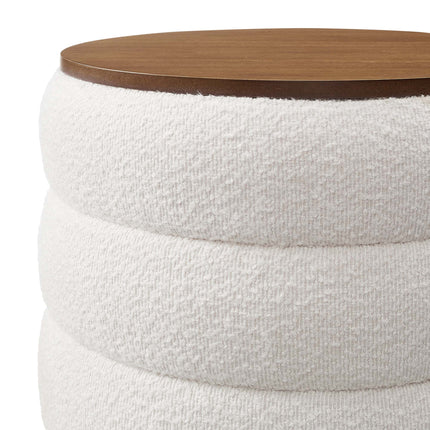 Modway EEI-6685 Mezzo Round Boucle Fabric Storage Ottoman Modway