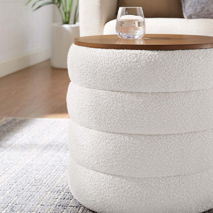 Modway EEI-6685 Mezzo Round Boucle Fabric Storage Ottoman Modway