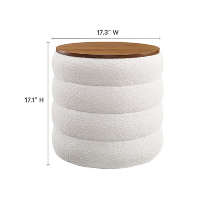 Modway EEI-6685 Mezzo Round Boucle Fabric Storage Ottoman Modway