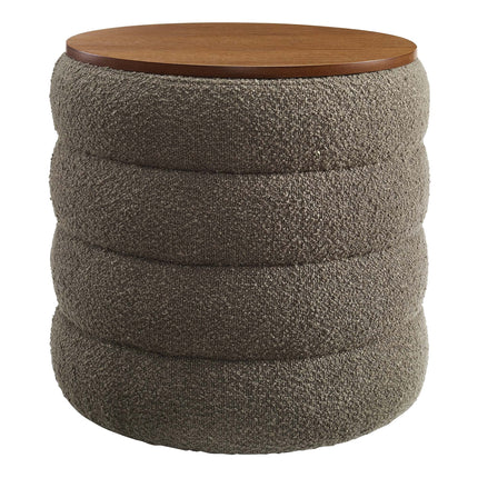Modway EEI-6685 Mezzo Round Boucle Fabric Storage Ottoman Modway