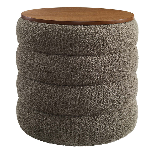 Modway EEI-6685 Mezzo Round Boucle Fabric Storage Ottoman Modway