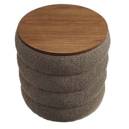 Modway EEI-6685 Mezzo Round Boucle Fabric Storage Ottoman Modway