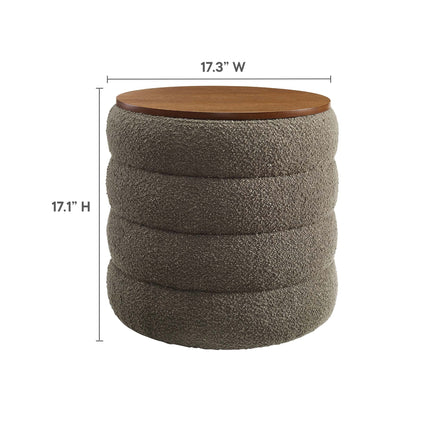 Modway EEI-6685 Mezzo Round Boucle Fabric Storage Ottoman Modway