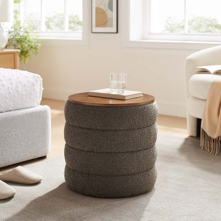 Modway EEI-6685 Mezzo Round Boucle Fabric Storage Ottoman Modway
