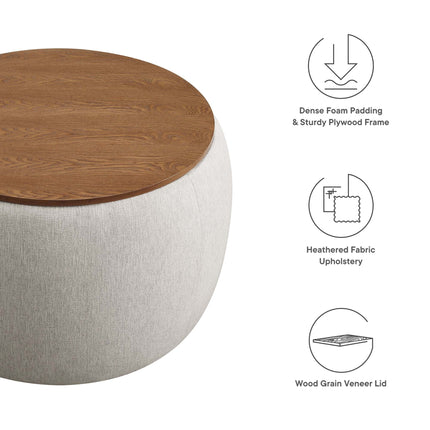 Modway EEI-6688 Perla Woven Heathered Fabric Upholstered Storage Ottoman Modway