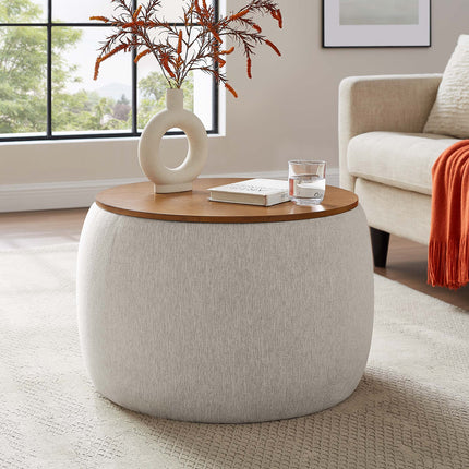 Modway EEI-6688 Perla Woven Heathered Fabric Upholstered Storage Ottoman Modway