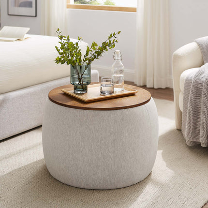 Modway EEI-6688 Perla Woven Heathered Fabric Upholstered Storage Ottoman Modway