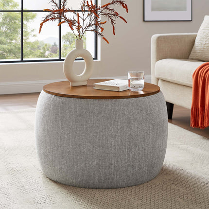 Modway EEI-6688 Perla Woven Heathered Fabric Upholstered Storage Ottoman Modway