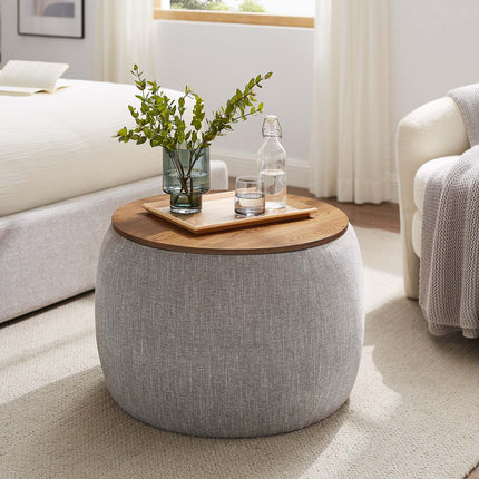 Modway EEI-6688 Perla Woven Heathered Fabric Upholstered Storage Ottoman Modway