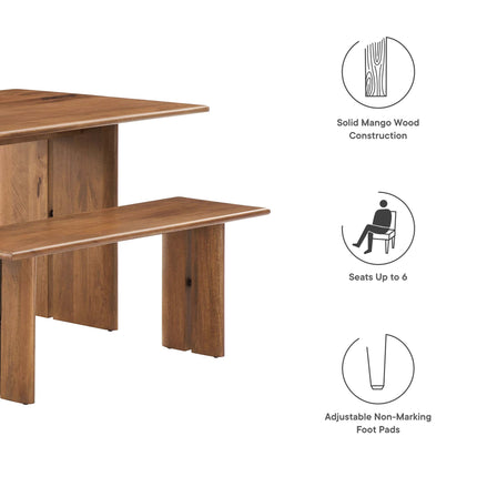 Modway EEI-6690 Amistad 60" Wood Dining Table and Bench Set Modway