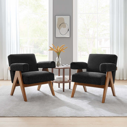 Modway EEI-6703 Lyra Boucle Fabric Armchair Set of 2 Modway
