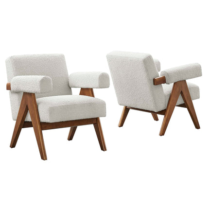 Modway EEI-6703 Lyra Boucle Fabric Armchair Set of 2 Modway
