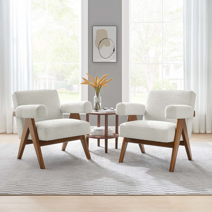 Modway EEI-6703 Lyra Boucle Fabric Armchair Set of 2 Modway