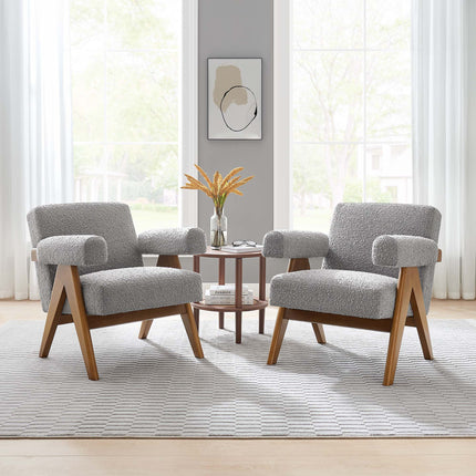 Modway EEI-6703 Lyra Boucle Fabric Armchair Set of 2 Modway