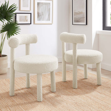 Modway EEI-6705 Toulouse Boucle Fabric Dining Chair Set of 2 - Plaza Home Decor