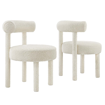 Modway EEI-6705 Toulouse Boucle Fabric Dining Chair Set of 2 - Plaza Home Decor